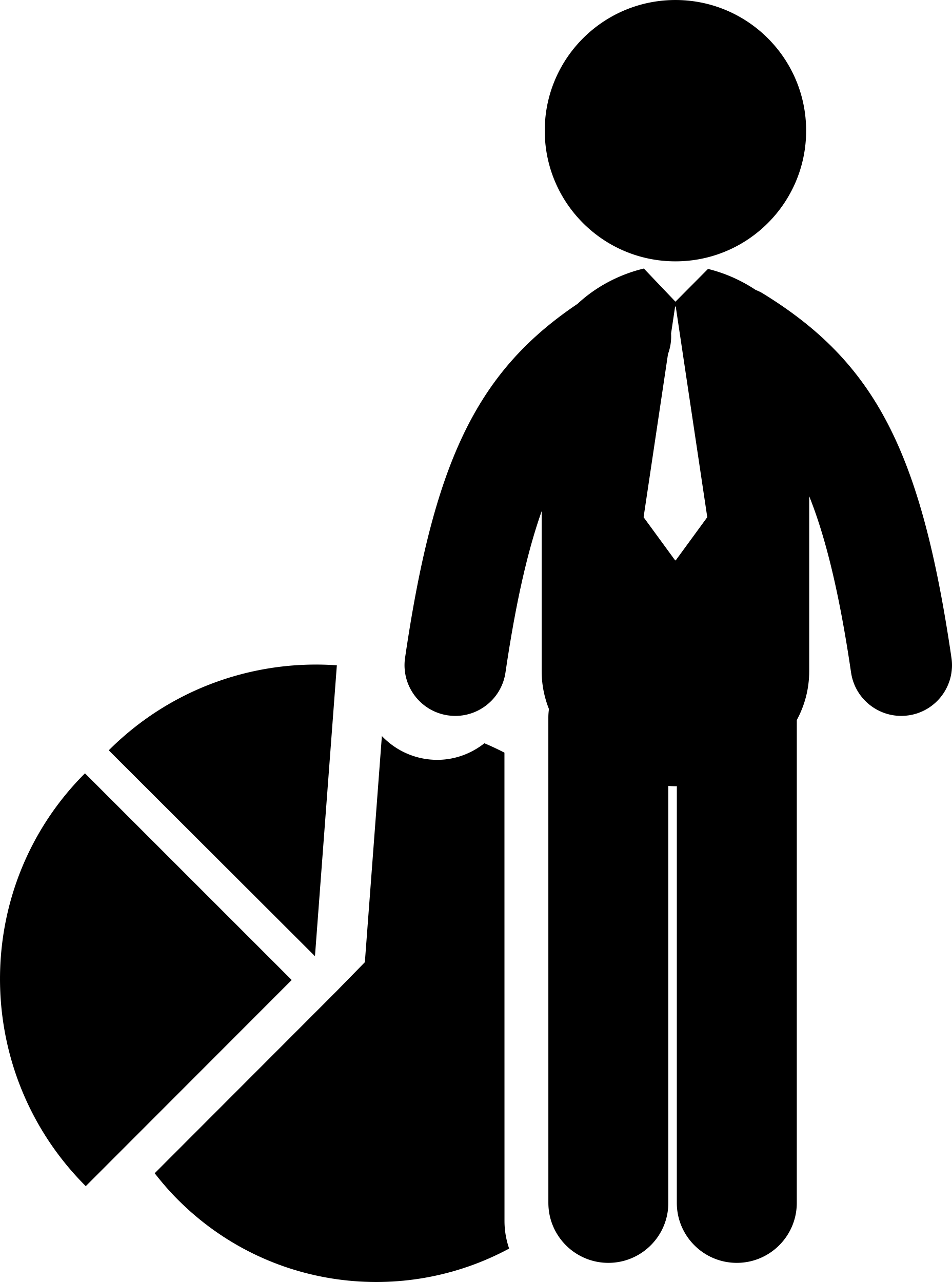 Businessman Standing With Circular Business Graphic Outline Svg Vector Free Vectors